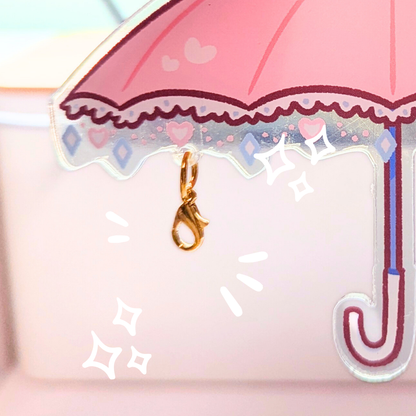 Peachy Pink Umbrella Charm Connector