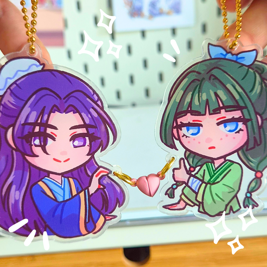 Jinshi X Maomao Heart Magnet Charms