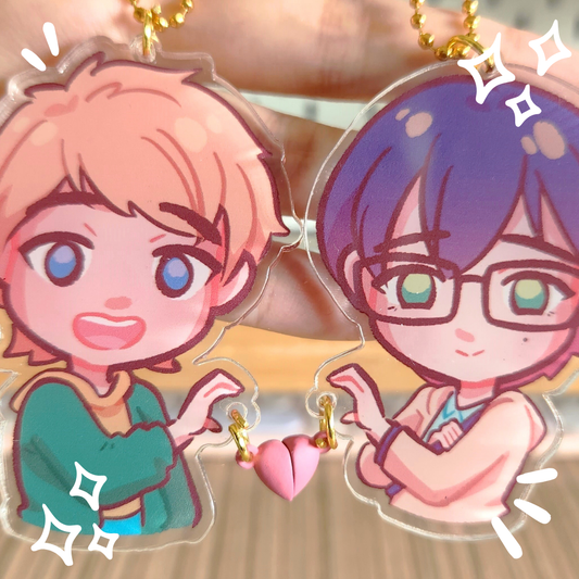 Naoya x Kou Heart Magnet Charms (Wotakoi)
