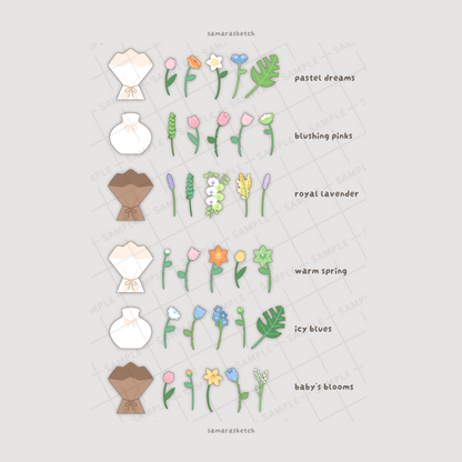 paper bouquet card bundle set B