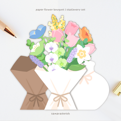 paper bouquet card bundle set A