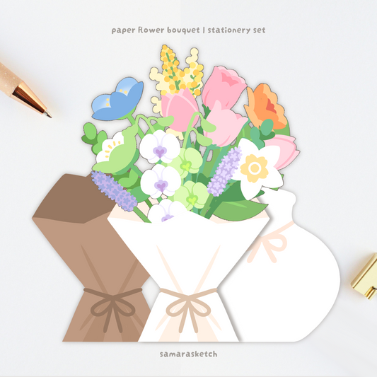 paper bouquet card bundle set A