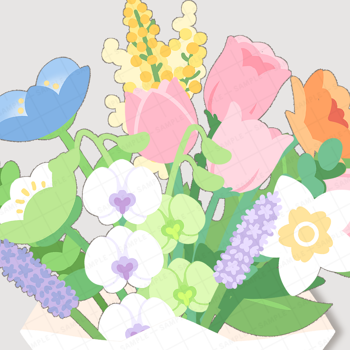 paper bouquet card bundle set A