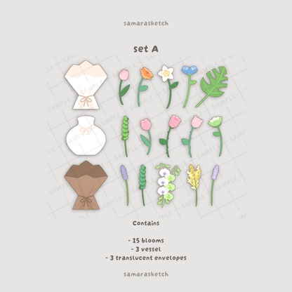 paper bouquet card bundle set A