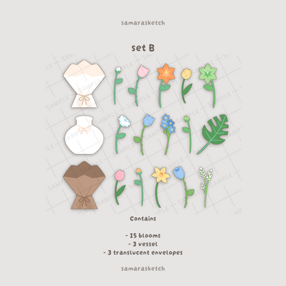 paper bouquet card bundle set B