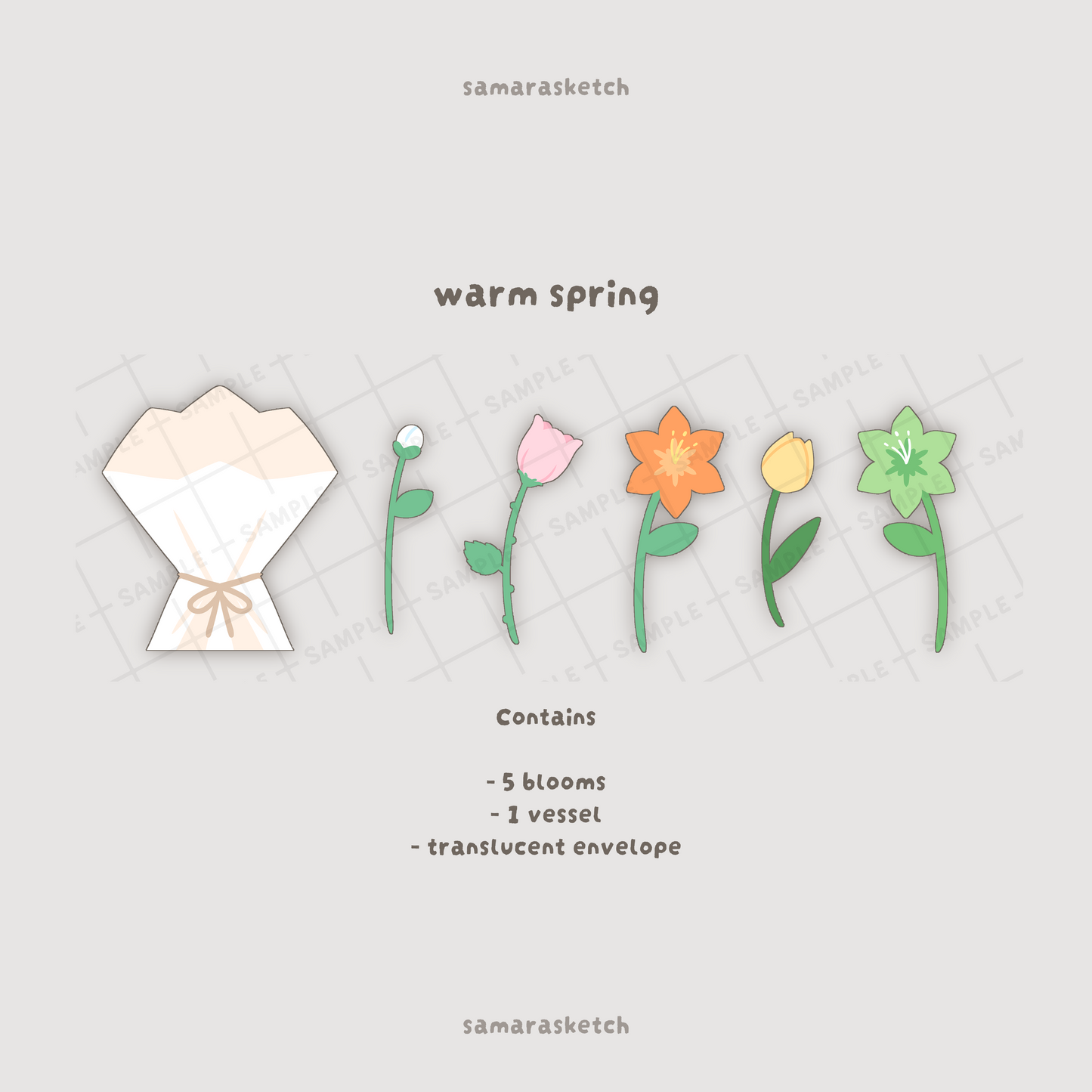 warm spring bouquet greeting card