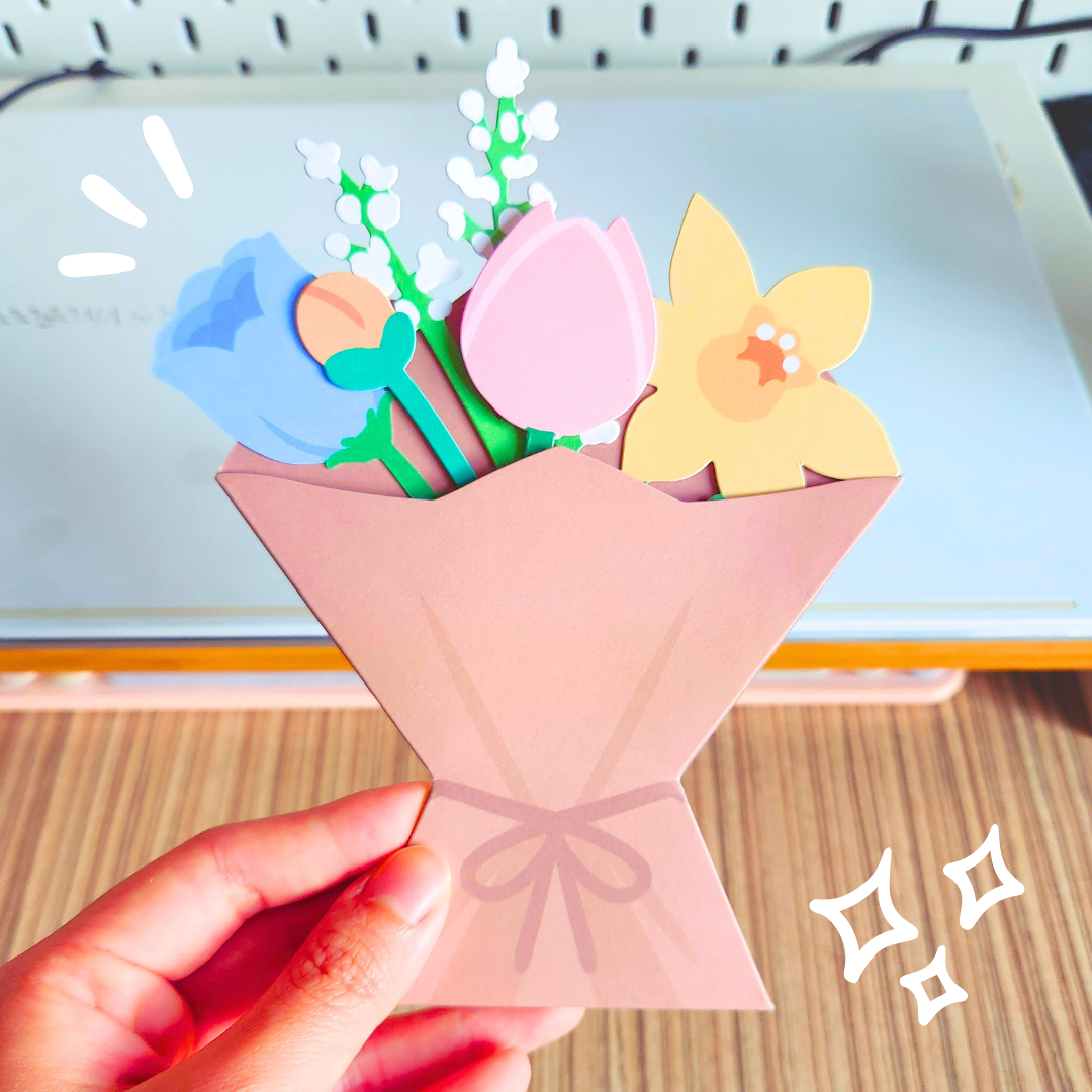 baby's blooms bouquet greeting card