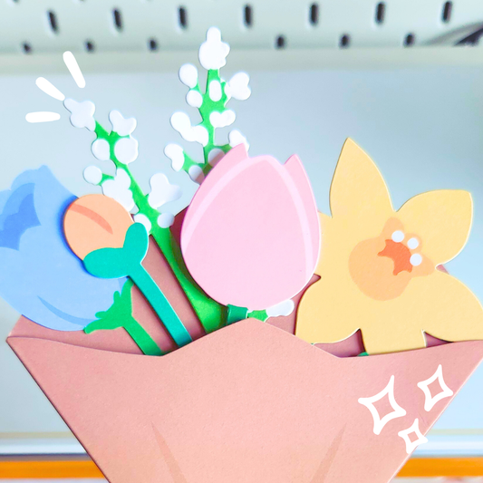 baby's blooms bouquet greeting card