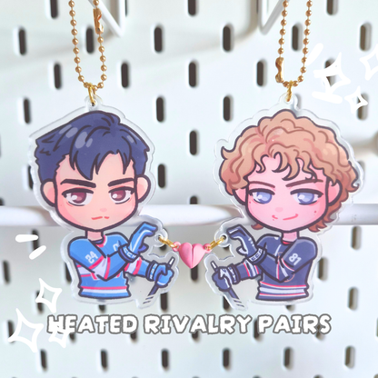 Heated Rivalry Shane x Ilya Heart Magnet Charms