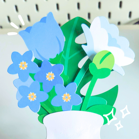 icy blues bouquet greeting card