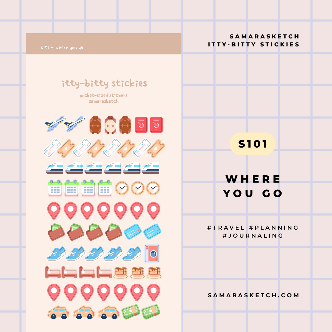 itty-bitty stickies - where you go (s101 )