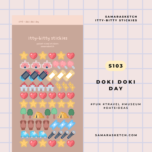 itty-bitty stickies - doki doki day (s103)