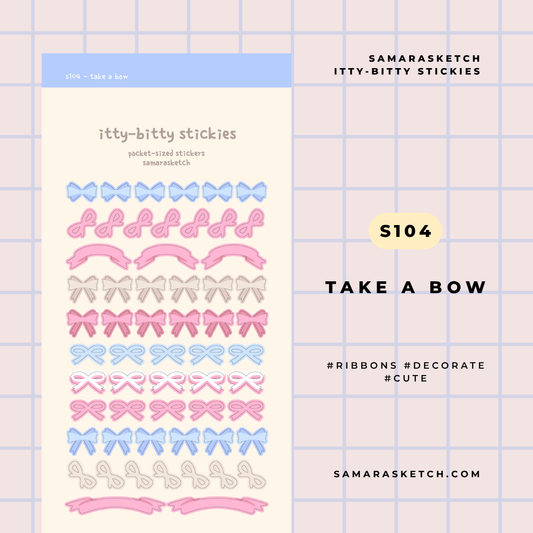 itty-bitty stickies - take a bow (s104)