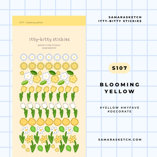 itty-bitty stickies - blooming yellow (s107)