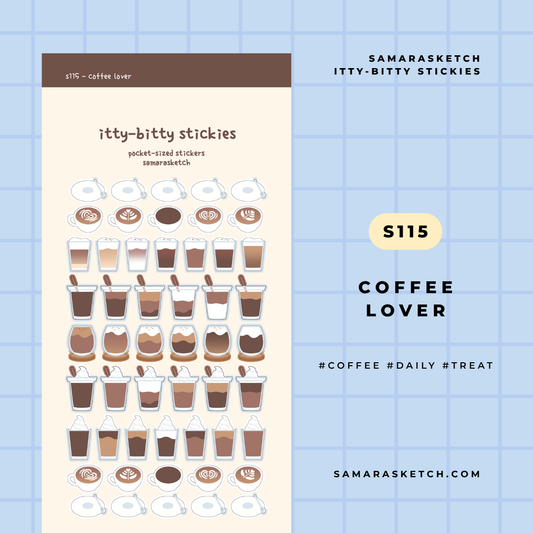 itty-bitty stickies - cafe love (s115)