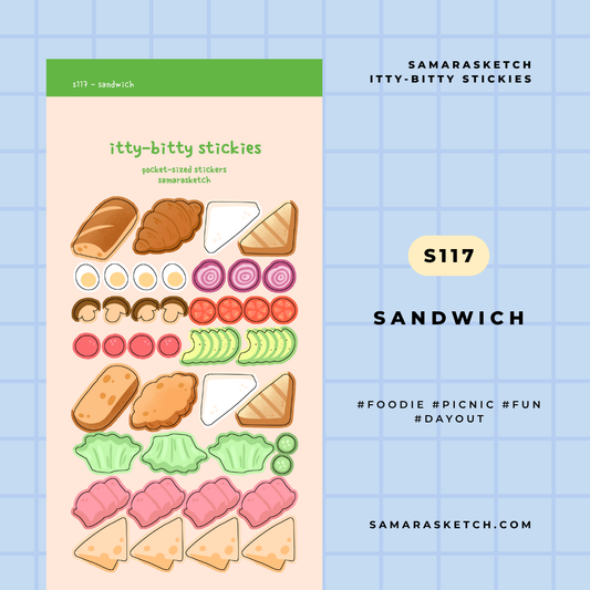 itty-bitty stickies - sandwich (s117)