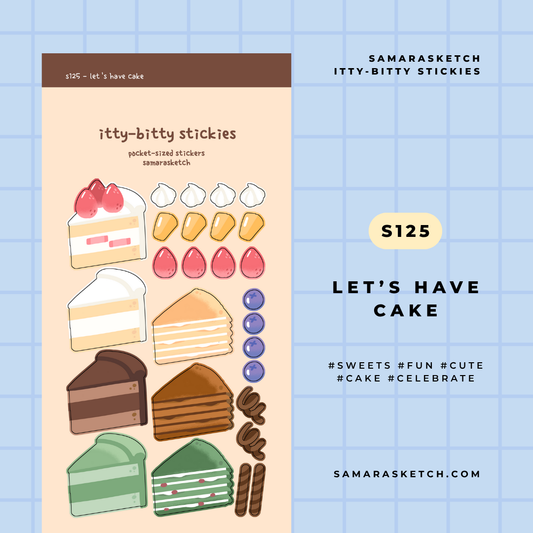 itty-bitty stickies - let's have cake (s125)