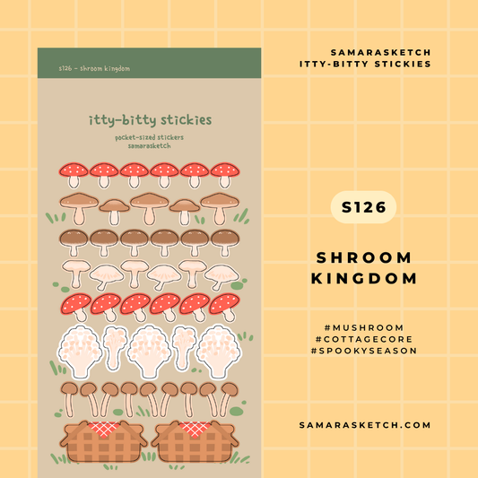 itty-bitty stickies - shroom kingdom (s126)