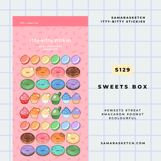 itty-bitty stickies - sweets box (s129)