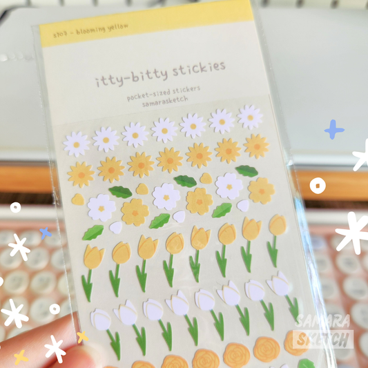 itty-bitty stickies - blooming yellow (s107)