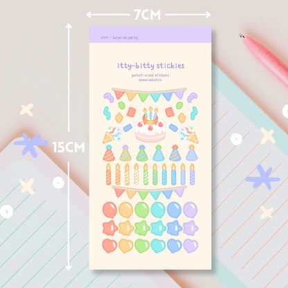 itty-bitty stickies - surprise party (s100)