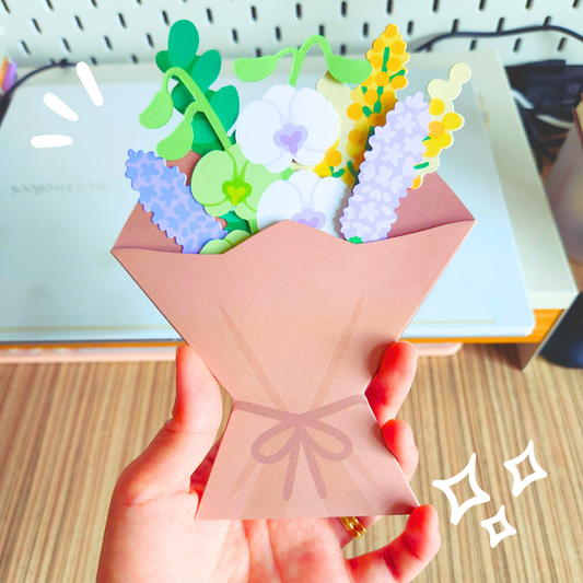 royal lavender bouquet greeting card