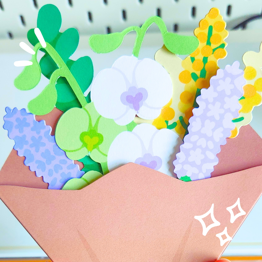 royal lavender bouquet greeting card