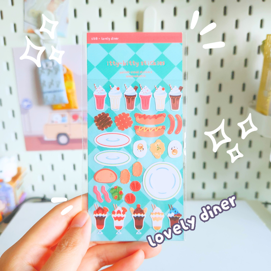 itty-bitty stickies - lovely diner (s128)