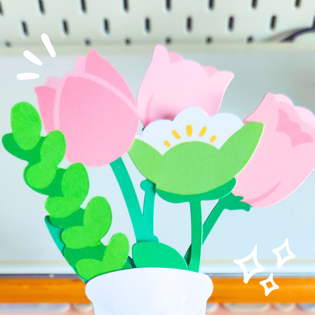 blushing pinks bouquet greeting card