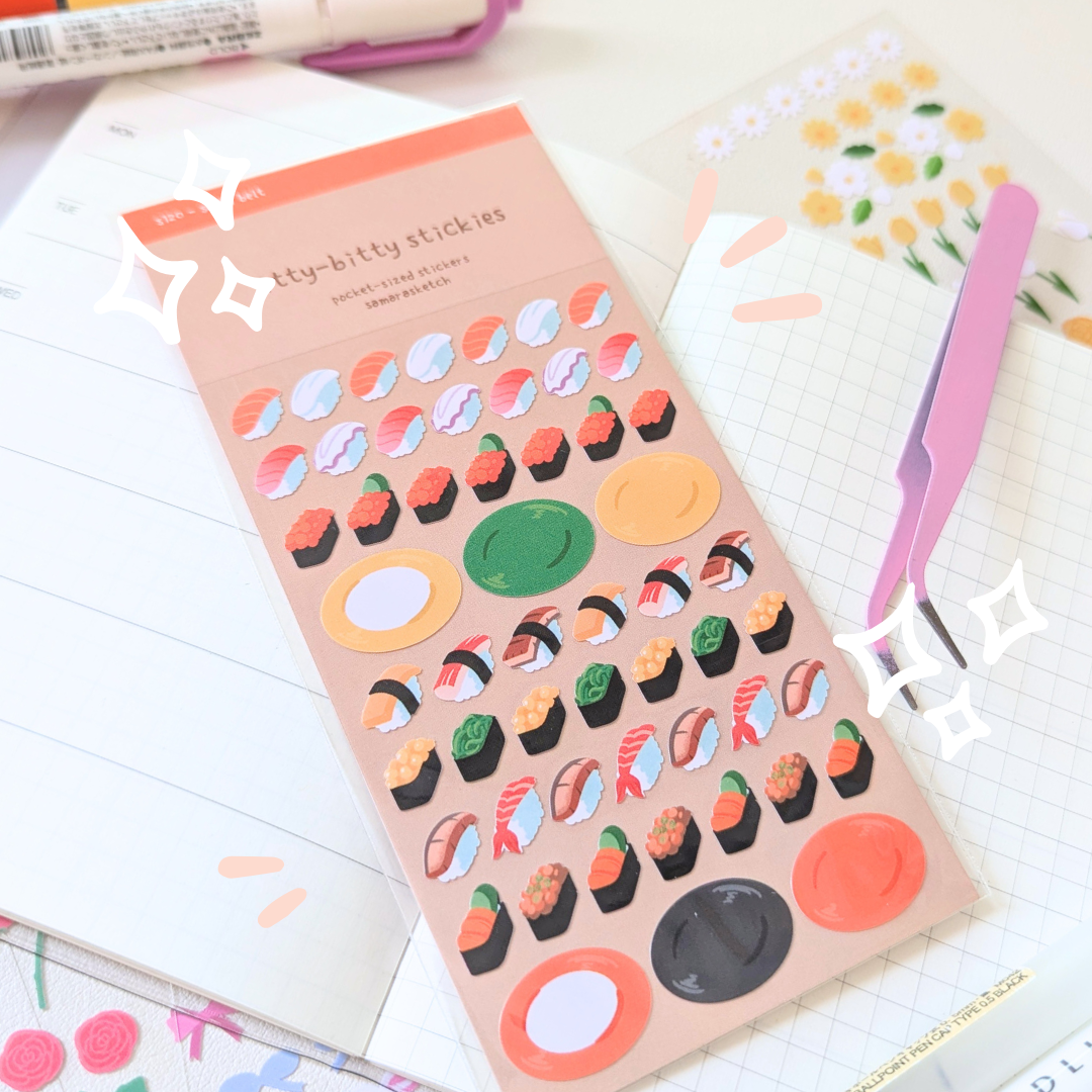 itty-bitty stickies - sushi belt (s120)