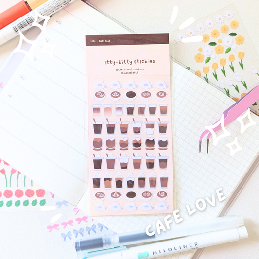 itty-bitty stickies - cafe love (s115)