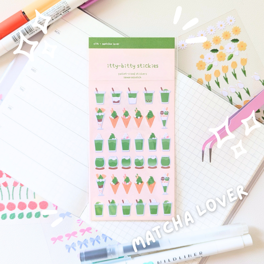 itty-bitty stickies - matcha lover (s114)