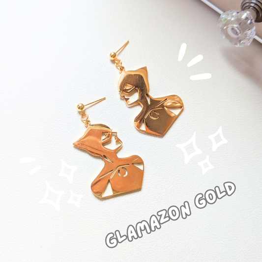 Catwoman Earrings in Glamazon Gold (Clip-ons available)