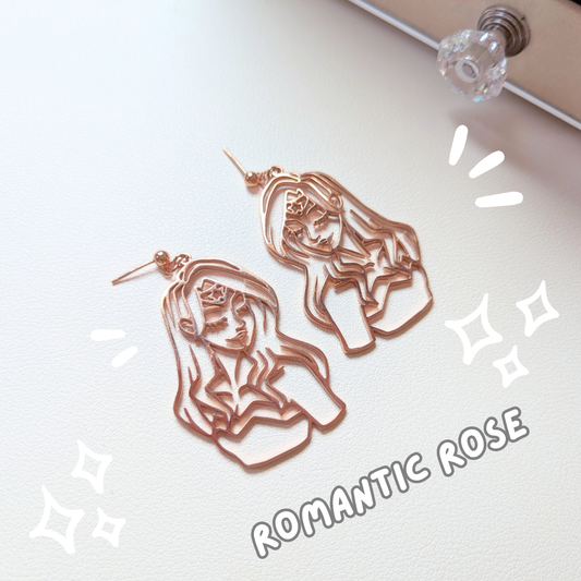 Wonder Woman "Goddess" Earrings in Romantic Rose (Clip-ons available)
