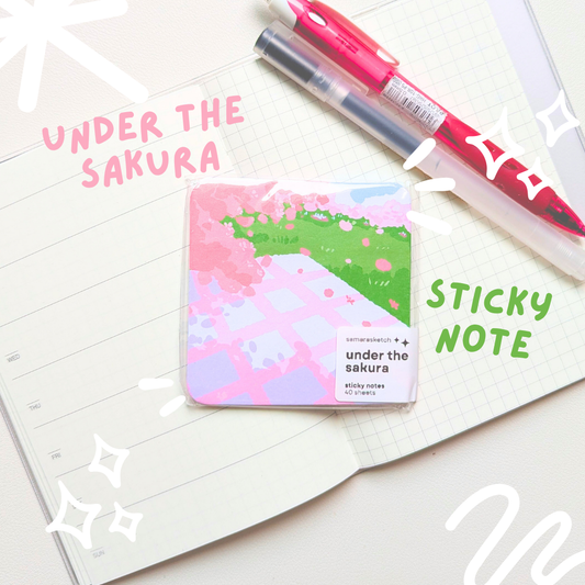 Under the Sakura Sticky Notes