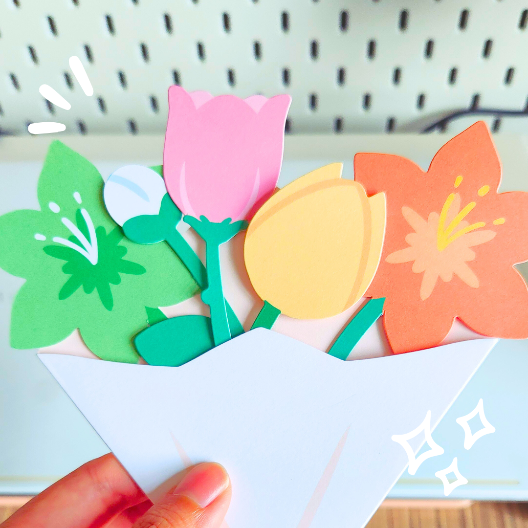 warm spring bouquet greeting card